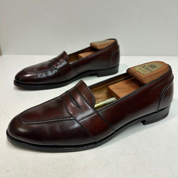 FULLY RESOLED Alden 662 Dark Brown Calfskin Full Strap Penny Loafer USA 10.5 D main image 7